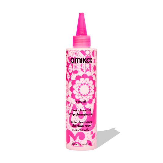Amika reset pink charcoal scalp cleansing oil