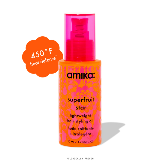 Amika superfruit star lightweight hair styling + heat defense oil